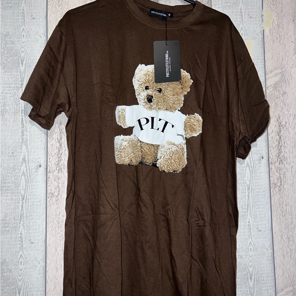 Prettylittlething oversized teddy bear t shirt